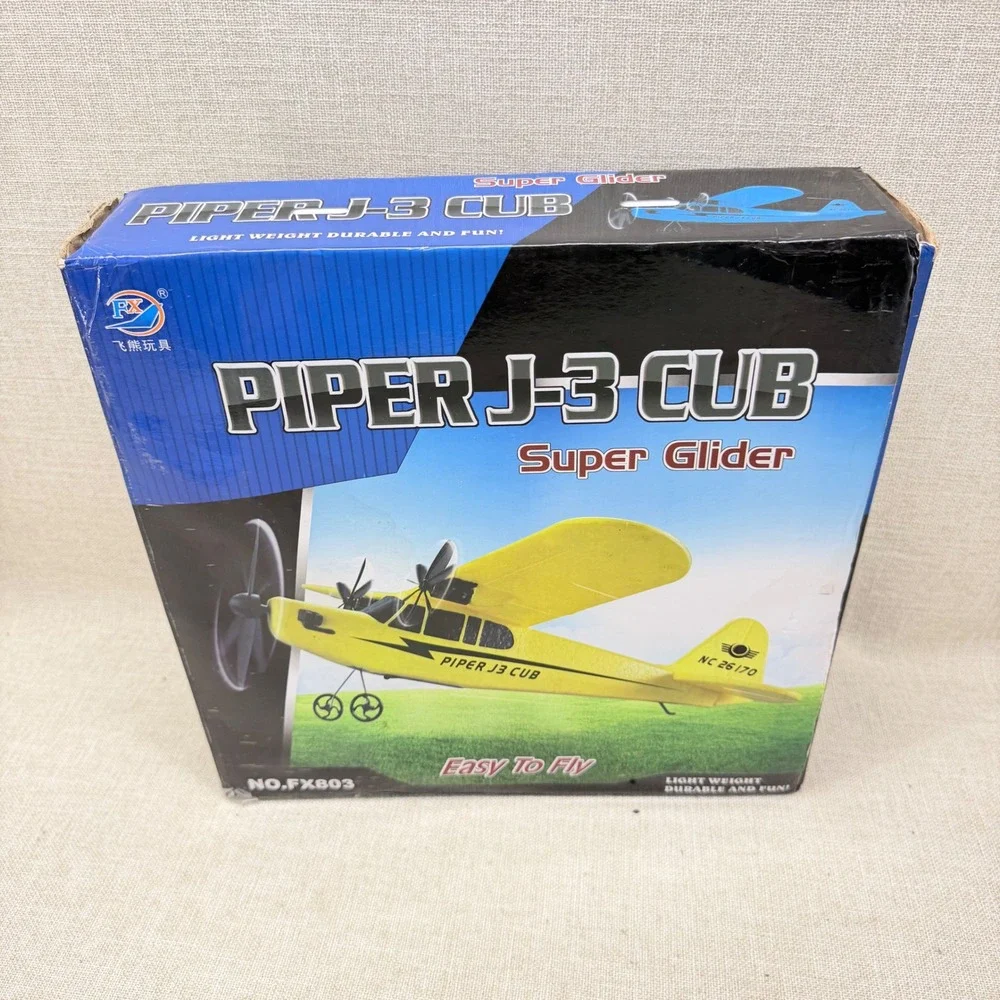 Piper J-3 Cub RC Airplane FX803 Blue Remote Control Super Glider Foam Plane